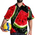 thumbnail image 4 of Watermelon Men's Short Sleeve Button Down Beach Shirts, Casual Printed Summer Unisex Tops, 4 of 6