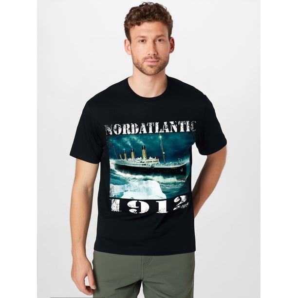 Camiseta vintage con póster del desastre del Titanic en el Atlántico de 1912 para adultos, hombres, mujeres, adolescentes, jóvenes y ocio.