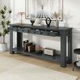 thumbnail image 5 of Console Table/Sofa Table With Storage Drawers And Bottom Shelf For Entryway Hallway(Tan), 5 of 9