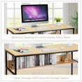 thumbnail image 6 of Giantex Industrial Computer Desk, Industrial Writing Desk w/Storage Shelf, Large Desktop, Sturdy Metal Construction, Contemporary Working Table for Home, Office, Small Space, 6 of 8