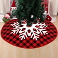 thumbnail image 3 of Falda de árbol de Navidad farfi exquisita estampada a prueba de decoloración, cómoda y suave, gran área de diseño de escena, lazo, fiesta, decoración de alfombras de suelo de árbol de Navidad par, 3 of 5