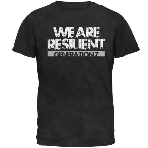 We Are Resilient Generation Z Mens Soft T Shirt Charcoal Black Triblend 2XL