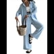 thumbnail image 1 of Conjuntos Casuales de Salón para Mujer, Camisas de Larga con Botones y Pantalones de Pierna , Conjuntos de Chándal Azul L, 1 of 10