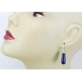 thumbnail image 2 of Sterling Silver Lapis Lazuli Earrings Round Teardrops Simple Everyday Dangle Drops Designed for Adult Women, 2 of 4