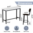 thumbnail image 6 of LinkRomat Dining Table Set for 2, Farmhouse Rectangle Kitchen Table with 2 PU Leather Upholstered Stools, Dinette Set for Small Space for Dining Room, 6 of 10
