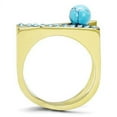 thumbnail image 2 of TK3130 - IP Gold(Ion Plating) Stainless Steel Ring with Synthetic Turquoise in Turquoise Size 9, 2 of 3
