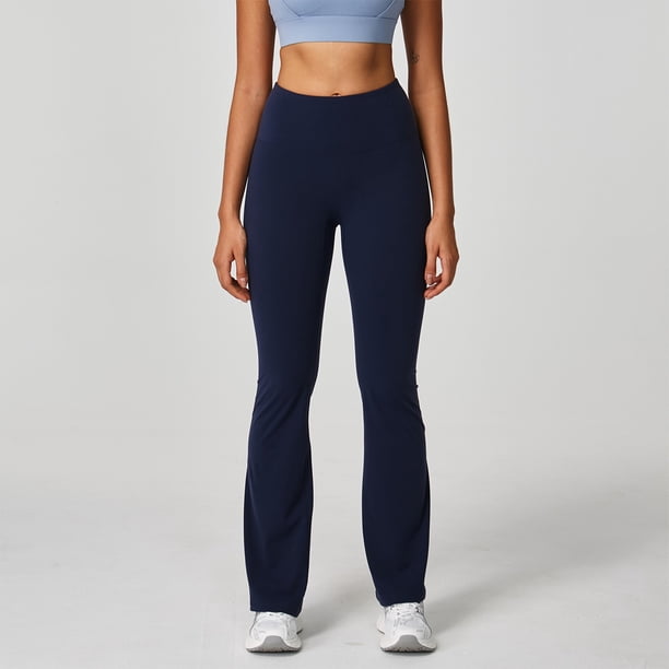 Pincandy Women's Solid Color High Waist Flared Yoga Pants, Elastic Waist, Stretchy Fabric, Yoga & Daily Fitness