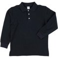 thumbnail image 2 of Leveret Long Sleeve Cotton Polo Shirt Navy 14 Year, 2 of 4