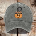 thumbnail image 2 of Luo Fashion Halloween Pumpkin With Witch Hat Embroidered Baseball Cap for Men Women, Vintage Washed Cotton Ball Cap, Halloween Cap for Adults Casual Outdoor Party Cos-tume Gorras Para Hombres, 2 of 3