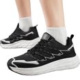 thumbnail image 1 of Zapatos Deportivos para Hombres Y Mujeres Suela Gruesa Ligeras Transpirables Casuales Coreano Deporte Con Cordones Corte (Negro 43), 1 of 9