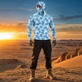 thumbnail image 6 of Men's Tropical Palm Tree Print Fishing Hoodie, Long Sleeve UPF 50+ Sun Protection Shirt with Built-in Face Mask and Thumbholes Light Blue XL, 6 of 9