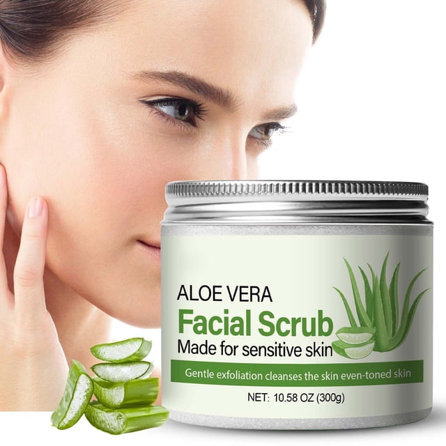 Xihbxyly Ventas hoy Exfoliar facial de aloe vera para pieles sensibles condición facial 300 g.