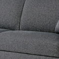 thumbnail image 4 of Benjara Fabric Sofa with 2 Matching Pillows and Metal Feet, Gray, 4 of 5