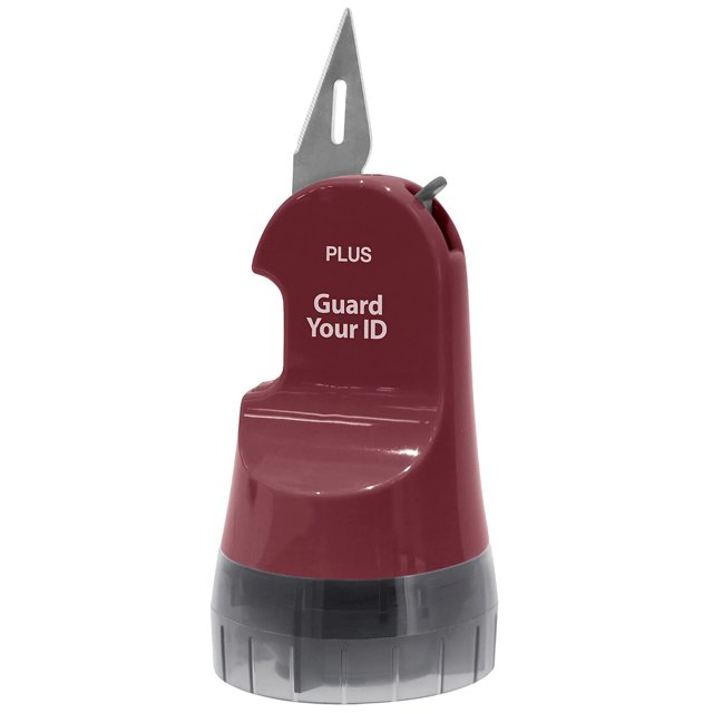 Guard Your ID 3 in 1 Wide Advanced Roller with Retractable Box & Envelope Opener and Identity Theft Prevention Security Stamp Wine