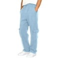 thumbnail image 2 of Afuyipoi Men’s Sport Joggers, Elastic Waist Side-Pocket Loose-Fit Stight Leg Trousers Light Blue Size M, 2 of 9