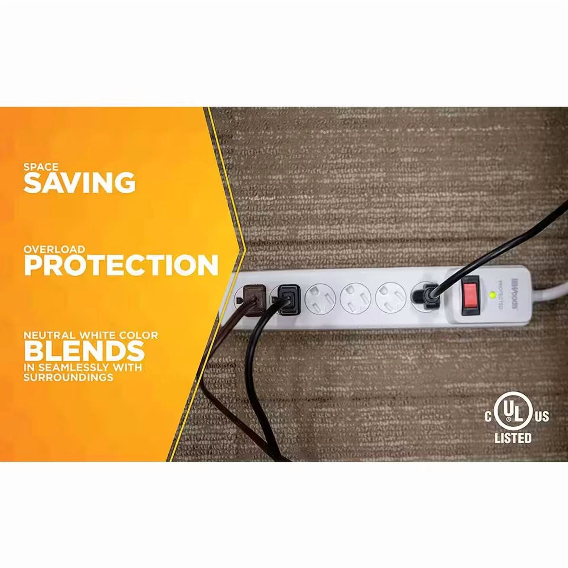 CRESTIN- Electronics 6-Outlet 750-Joule Surge Protector With Sliding Safety Covers 3 Ft.