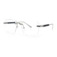 thumbnail image 4 of Retro Gangster Rapper Luxury Clear Lens Rimless Rectangle Fashion Eyeglasses Silver Black, 4 of 8