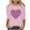 Pink, variant on Valentines Day T Shirts for Women Womens 3/4 Sleeve Tops And Blouses Women Crew Neck T Shirt Women Shirts Plus Size Spring