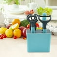thumbnail image 1 of Juego de cuchillos para frutas de acero inoxidable | El juego de utensilios de cocina de 5 piezas incluye: tijeras, pelador, abridor de botellas, cubo de almacenamiento | Ergonómico apto para, 1 of 7