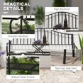 thumbnail image 4 of Outdoor Bench with Retractable Middle Table, Metal Frame Patio Loveseat with Slatted Seat and Backrest, Curved Armrests, Black, 4 of 7