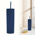thumbnail image 2 of Water Bottle Slim 450ml Double Wall Plastic Travel Tumbler 1 Pack Insulated Tumbler, Integrated Straw Kitchen Gadget, Airtight Lid Vessel for Office Car Workout Hydration, 2 of 4