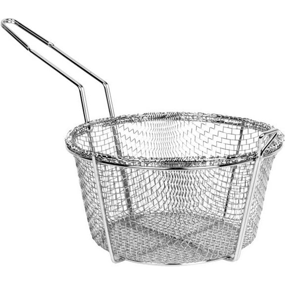 Truecraftware –8-5/8” Round Fry Basket Heavy Duty Nickel Plated Iron - for Home and Commercial Restaurant Kitchen Frying Chips Fish Sausages