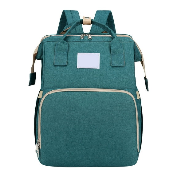 IMossad Portable Folding Bed Backpack for Mom & Baby - Waterproof Large Capacity Diaper Bag with Insulated Pocket, Machine Washable & Stroller Hook