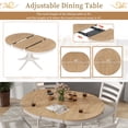 thumbnail image 3 of MODERNLUXE 5-Piece Dining Table Set for 4,Round Extendable Kitchen Table with 4 Upholstered Chairs and Wooden Frame,Retro Dining Room Set for Saving Space,Living Room,Off White, 3 of 8
