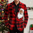 thumbnail image 2 of yuCgh Men's Corduroy Suit Jacket with Printed Details and Warm Pockets, Cardigan for Casual Use, Perfect for Daily Adventures,Red M, 2 of 4