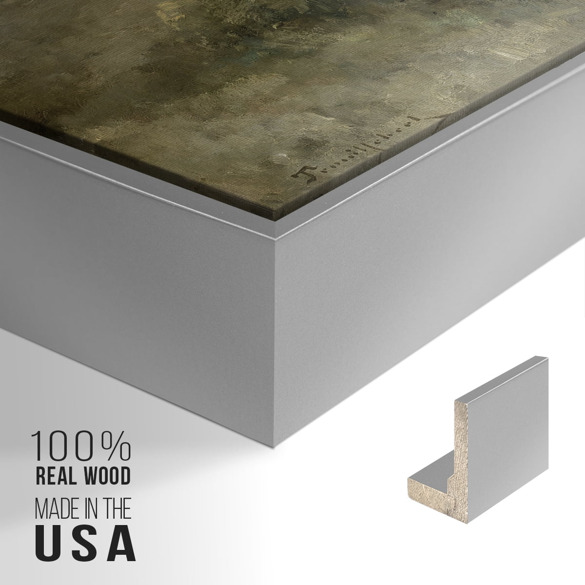 Vintage Landscape-MXVIII By Wexford Home Framed in Silver Wood Gallery Wrapped Canvas 27 in. x 41 in.