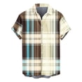 thumbnail image 4 of Womens Plaid Shirts Short Sleeve Button Down Shirt Casual Basic Tops Plus Size Tunic T Shirt, 4 of 5