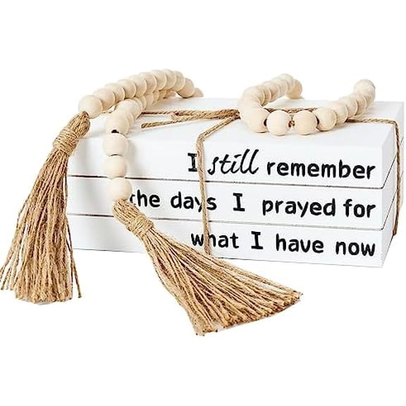 Decorative Books for Home Decor, White Faux Books for Decoration, Rustic Farmhouse Stacked Display Books (I Still Remember)