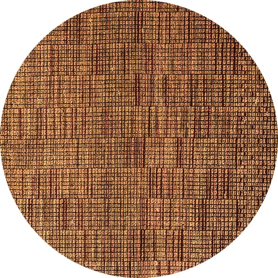 Ahgly Company Indoor Round Abstract Orange Modern Area Rugs, 8' Round