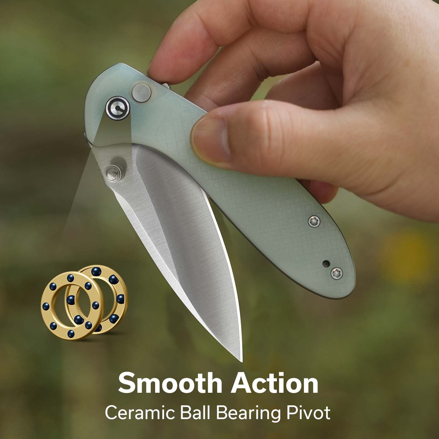 CIVIVI Faeger Pocket Folding Knife with 2.98" 14C28N Blade and Milled White and Black Layered G10 Handle C24031-3