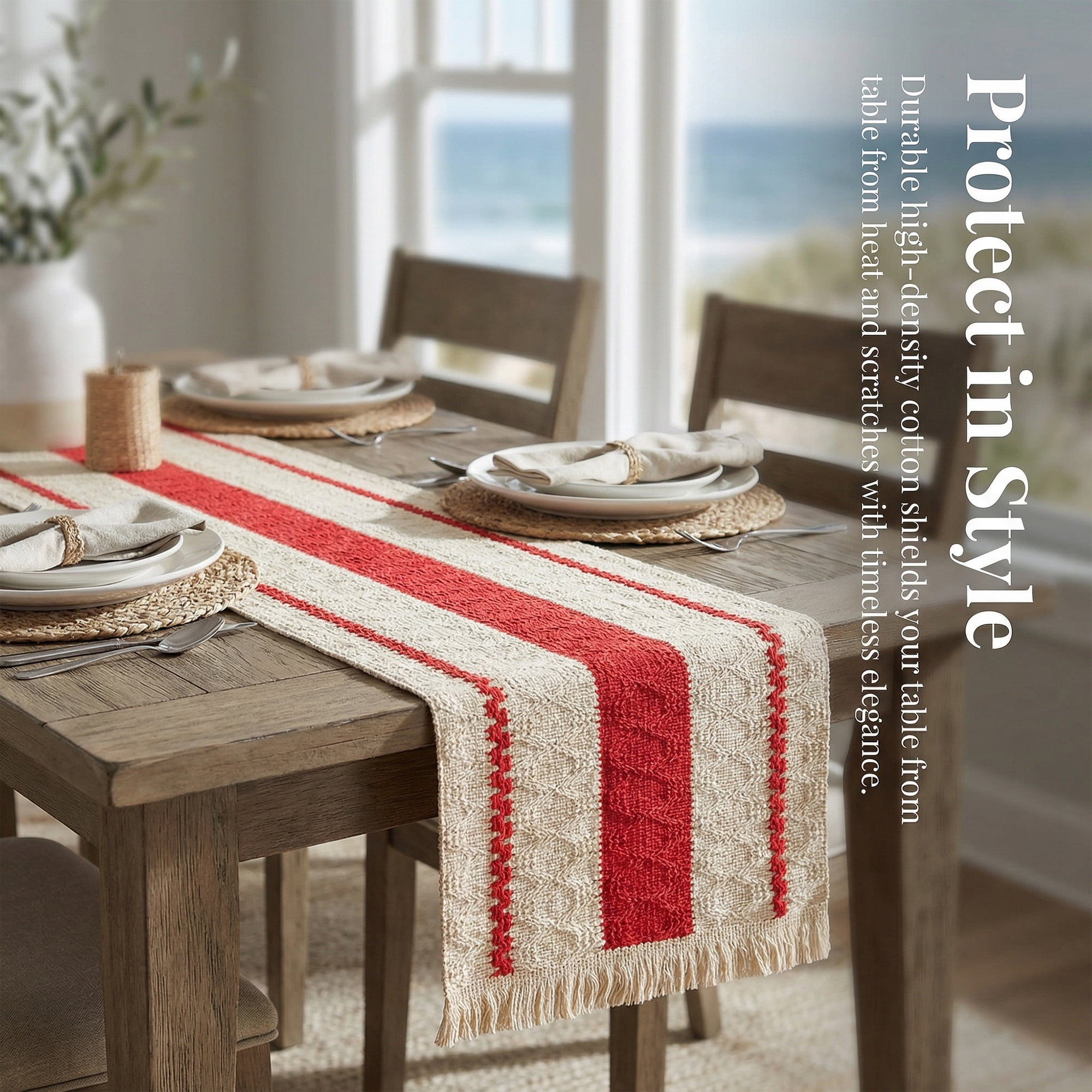 Unique Bargains Farmhouse Polyester Table Runner for Birthday Decoration Red 11.8"x70.9"