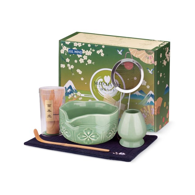 Set de batidor para matcha JUL WIND con cuenco de cerámica y herramientas de bambú