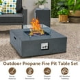 thumbnail image 2 of 36" Rectangular Propane Fire Pit Table Set - 50,000 BTU Outdoor Gas Fire Pit with Wind Guard, Waterproof Cover & Tank Table, 2 of 7