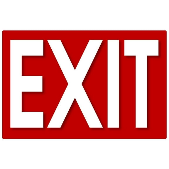 Set of 2 Self Adhesive Exit Signs, 7.25 by 11 Inches Decal Stickers.