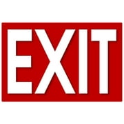 FLEXIBLE MAGNETS Set of 2 Self Adhesive Exit Signs, 7.25 by 11 Inches Decal Stickers.