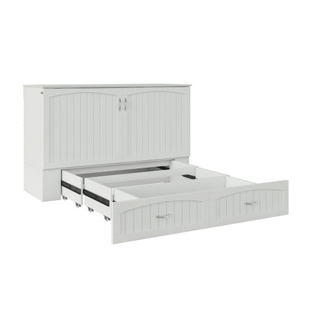 Southampton Murphy Bed Chest Queen White with Charging (The Best Murphy Beds)