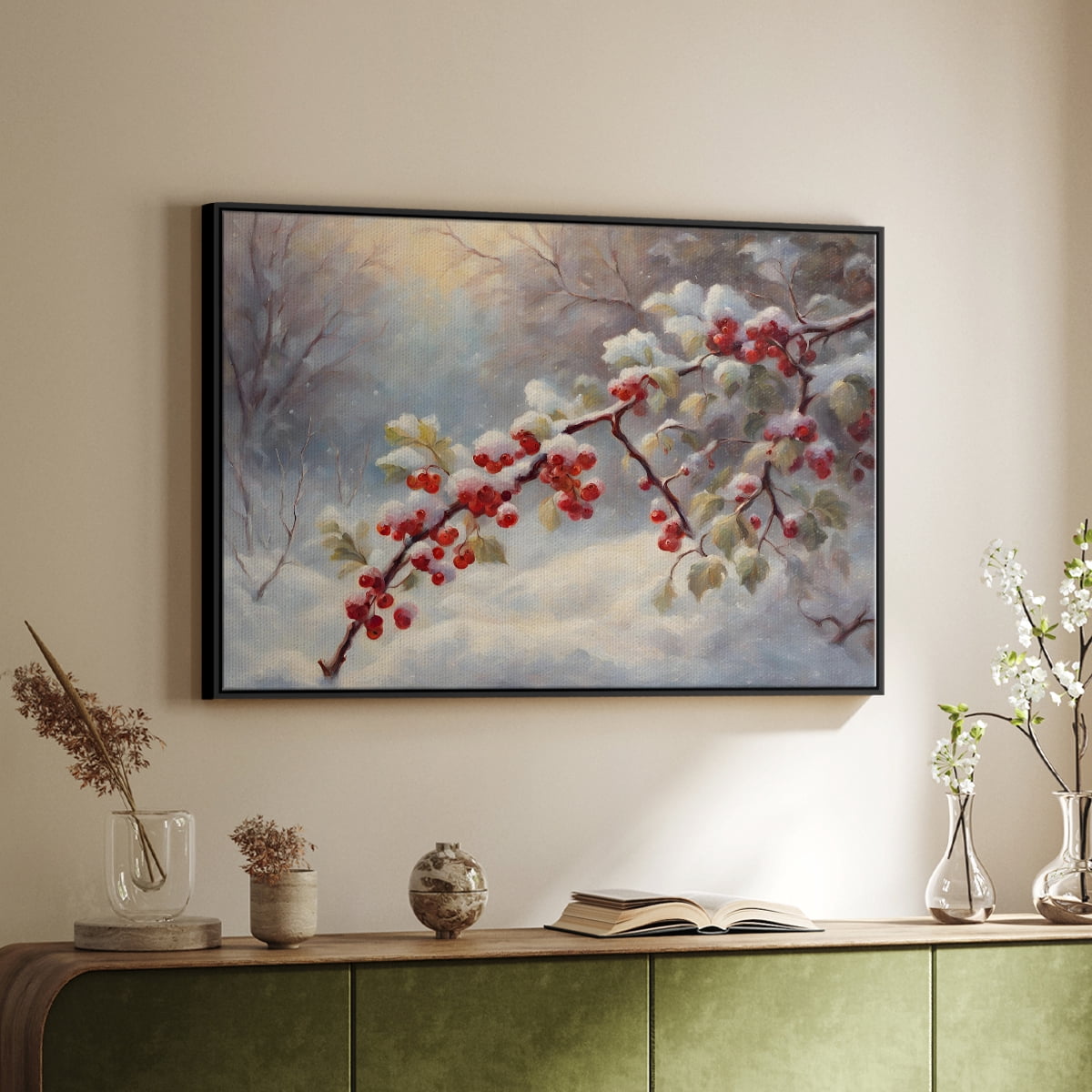 Vintage Landscape-CXCIX By Wexford Home Framed in Black Wood Gallery Wrapped Canvas 27 in. x 41 in.