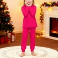 thumbnail image 2 of VBTAPA Girls Sweatsuit 2 Piece Tracksuit Solid Jogging Outfit Lightweight Casual Activewear Set Hot Pink 130, 2 of 8