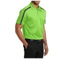 thumbnail image 3 of Yellow Rooster Men Stripe Polo Male T-Shirt Lime/ Steel Grey M, 3 of 4