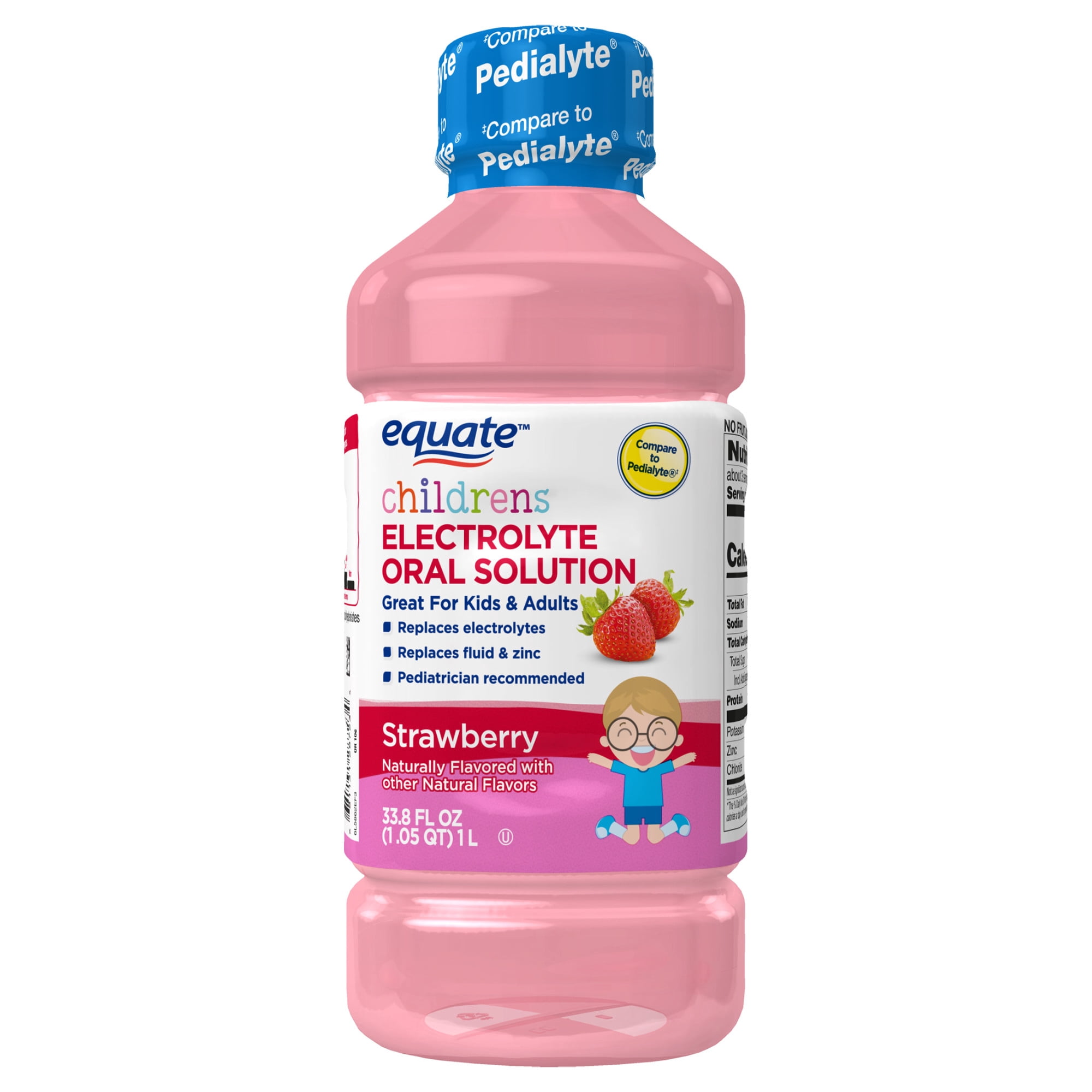 (2 pack) Equate Children's Electrolyte Oral Solution, Strawberry Flavor, 33.8 fl oz