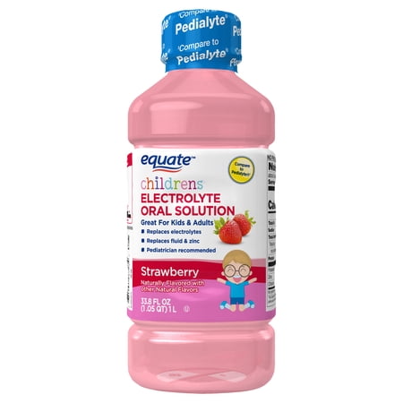 Equate Children’s Electrolyte Oral Solution, Strawberry Flavor, 33.8 fl oz