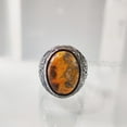 thumbnail image 4 of Bumblebee Jasper Mans Ring, Natural Bumblebee Jasper, Silver Jewelry, 925 Silver Ring, Birthday Gift, Heavy Mens Ring, Arabic Design, Ottoman Style Ring, Christmas, Turkey Mens Signet Ring, 4 of 7