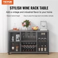 thumbnail image 2 of VEVOR 47 inch Industrial Bar Cabinet, Wine Table for Liquor & Glasses, Sideboard Buffet Cabinet with Wine Rack, Freestanding Farmhouse Wood Coffee Bar Cabinet for Living Room, Home Bar, Kitchen Grey, 2 of 9