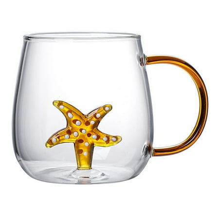 

3D Cartoon Glass Cup Home Cute Juice Cold Drink Water Cup Coffee Tea Milk Transparent Simple Glass Mug C