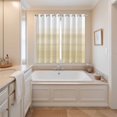 thumbnail image 3 of Beige White Stripes Kitchen Curtains 63 Inch Length, Farmhouse Modern Gradient Lines Grommet Top Bedroom Living Room Curtains, Light Filtering Cafe Curtain Drapes 2 Panels Set 84''x63'', 3 of 9
