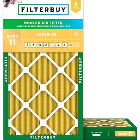 

Filterbuy 15x30.75x2 MERV 11 Pleated HVAC AC Furnace Air Filters (2-Pack)